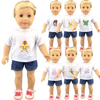 Guangdong Manufacturer T-shirt Shorts Set Doll Clothing Accessories 18 Inch Doll Clothes