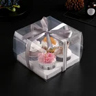 Wedding Environmental Luxury Wedding Birthday Party Custom Logo Environmental Recyclable Pet Silver Clear Cake Box