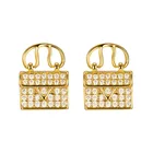 Earrings Stud Amazon Hot Sell Purse Bag Shape Earrings Jewelry For Women AAA Cubic Zircon Paving Stud Earrings Lovely