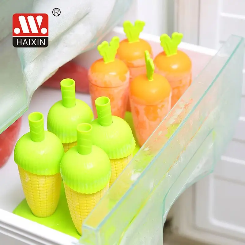 Kid's DIY Corn shape ice lolly mold set  4 pcs ice mold with tray