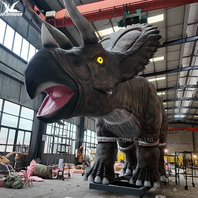 product china dinosaur manufacturer l20m huge full scale animatronic triceratops dinosaur model for dino adventure park decoration-1