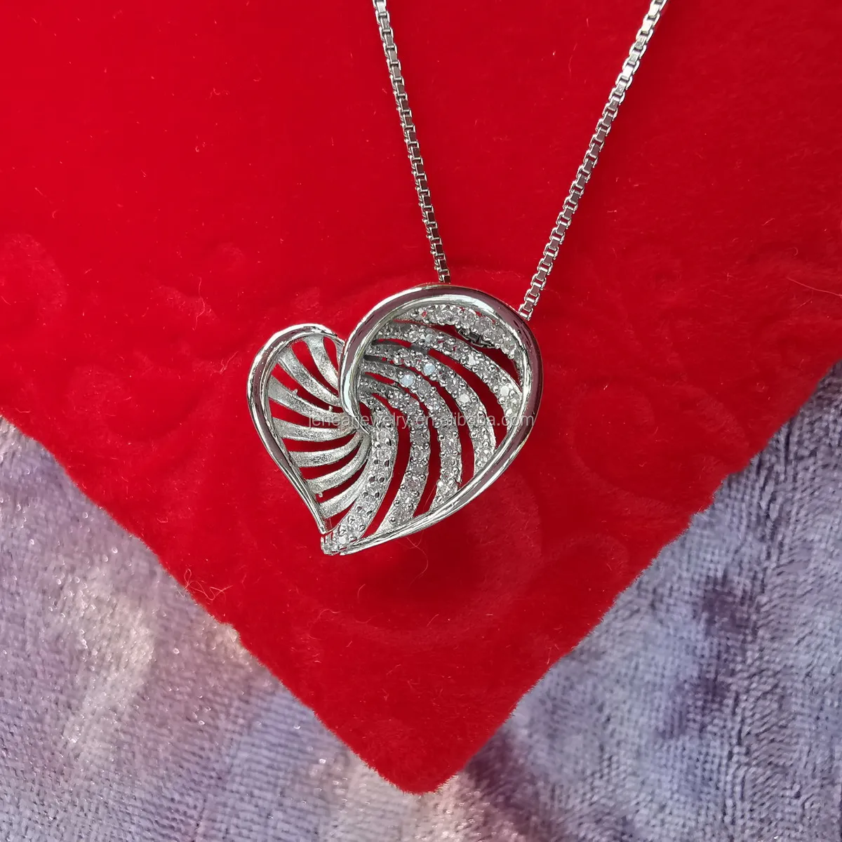 large solid silver heart necklace