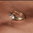 Cz Ladies Ring Pattern Ring Beautiful Silver Half Cz 14K Gold Engagement Ladies Ring