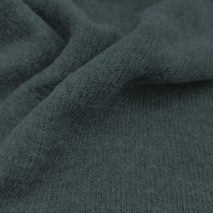 Custom Design Soft Knit Rib Fabric 53 Polyester 47 Cotton Material Fleece Fabric for Clothing manufacture