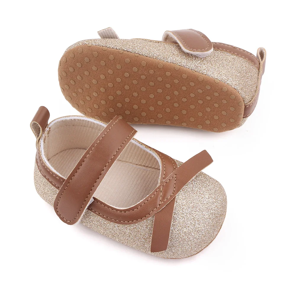 Baby Girls Solid Color Shiny PU Leather Bow Infants Fashion Princess Soft Soled Toddler Shoes supplier