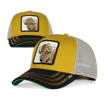 New Styles Hats Wholesale 5 Panel Farm Animal Hats Sports Caps Men's Mesh Trucker Caps Custom Logo Premium Gorras