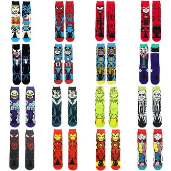 Wholesale crazy comics men novelty crew cartoon socks Funky custom happy socken Funny Socks Cotton