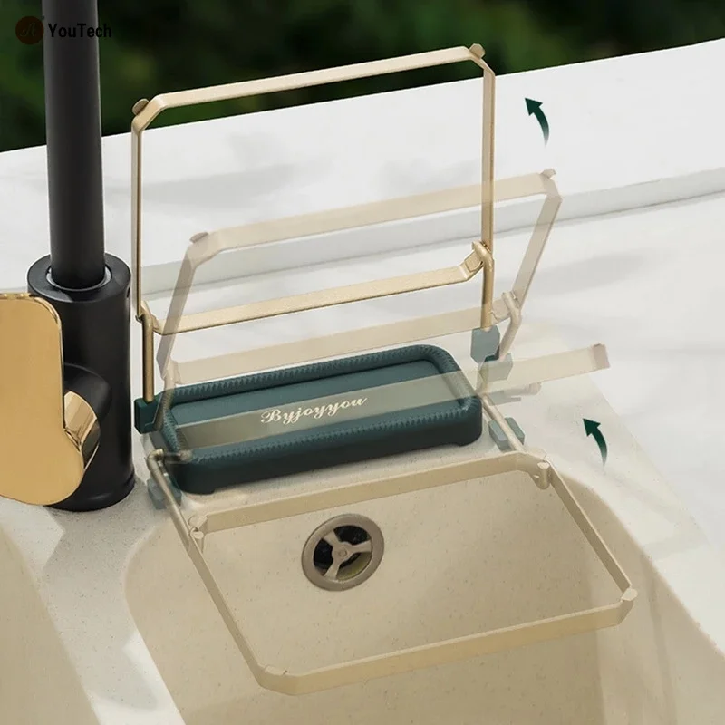 Sink Filter Rack Kitchen Foldable Sink Strainer Mesh Bag Stand Waste Garbage Net Shelf Anti-Clogging Disposable Garbage Mesh Bag
