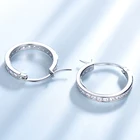 White Gold Earrings Earrings White Gold Plated White Zircon Hoop Earrings 925 Silver Sterling