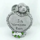 Wings Angel Custom Stone Solar Wings Dogs Statue Resin Religious Figurine Angel Souvenir Dog Memorial Stone