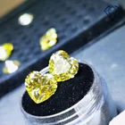 Yellow Heart Yellow Double Jewelry Yellow Heart Shape Moissanite Stone Diamond With GRA Certificate