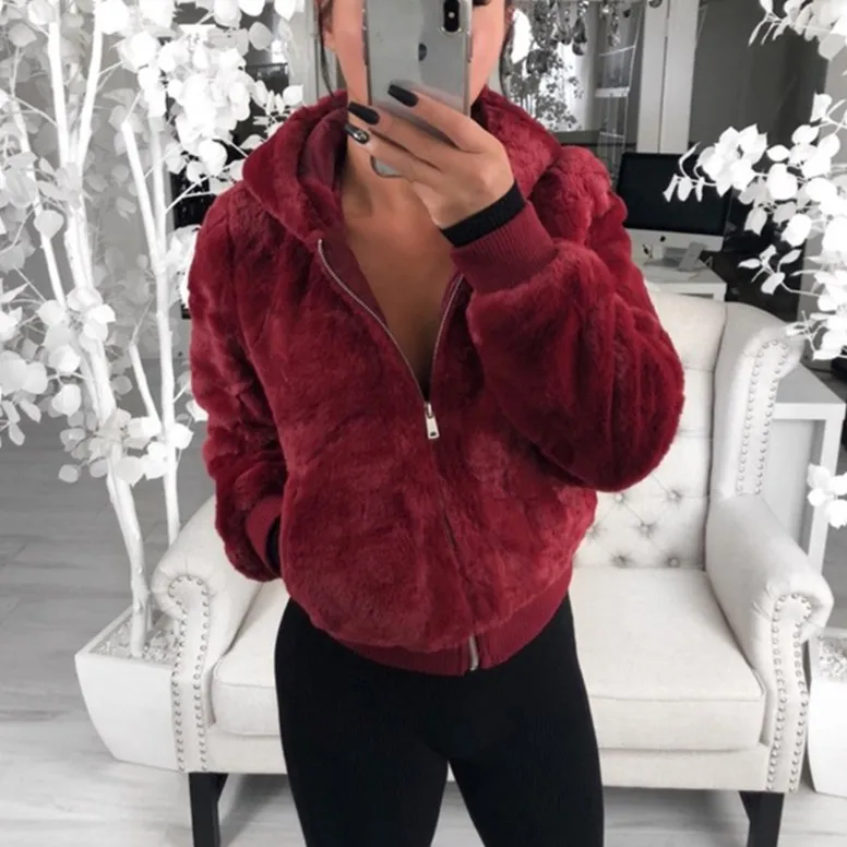 plus size fur hoodie