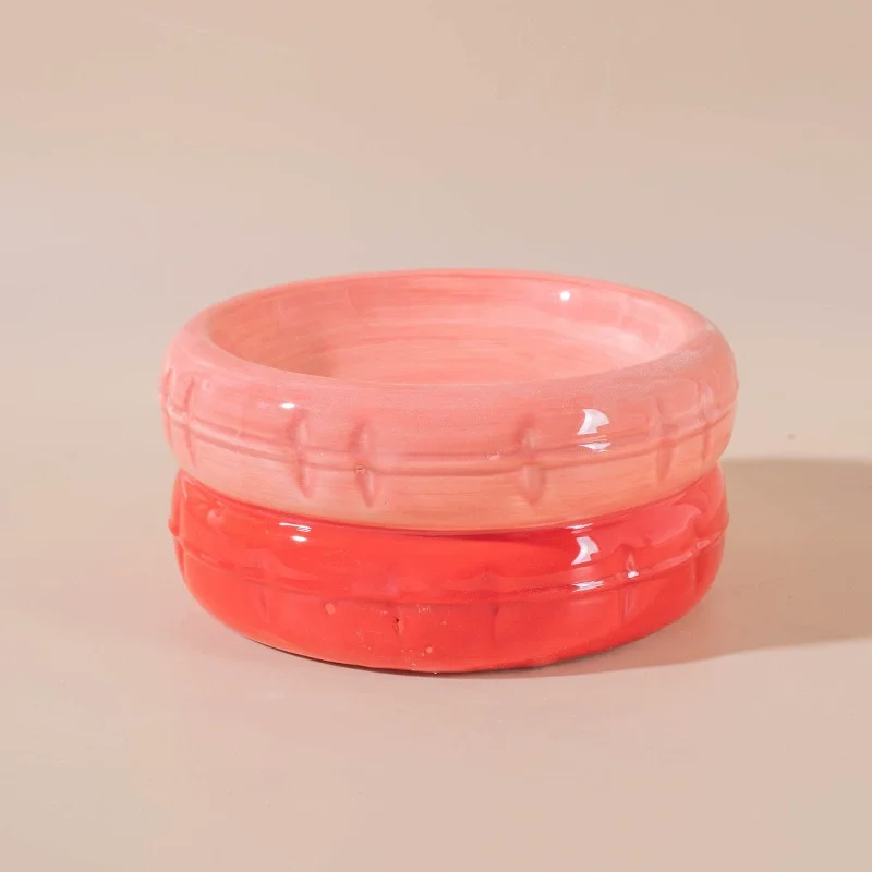 High quality ceramic pet bowl eating and drinking high foot bowl cervical protection cat dog bowl Pet supplies manufacture