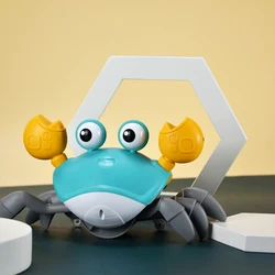 Electronic Sensing  Music Green Orange Crab Electronic Toy, Toy Crab, Crab Baby Toy
