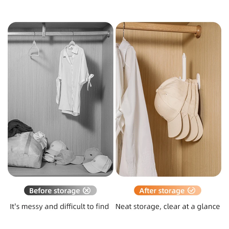 Wall Mounted Simple Convenient Hat Storage Rack Home Decoration Hat Storage Rod Seamless Installation for Bedroom