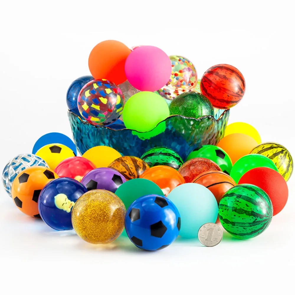 Promotional Colorful Rubber 60mm High Bouncy Transparent Bounce Ball Toy for Kids Play