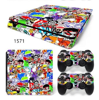 For PS 4 Slim Console and Controllers Stickers for Playstation 4 Slim Skin Sticker for PS4 Slim Vinyl Sticker