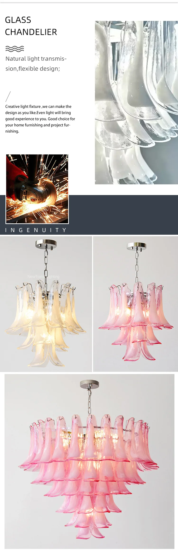 cpl 358 modern design custom indoor decoration lighting hotel villa wedding glass led chandelier -1