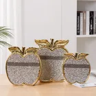 Hot Sale Gold Hollow Out Apple Modern Ceramic Furnishing Articles Craft Ornaments Home Decoration