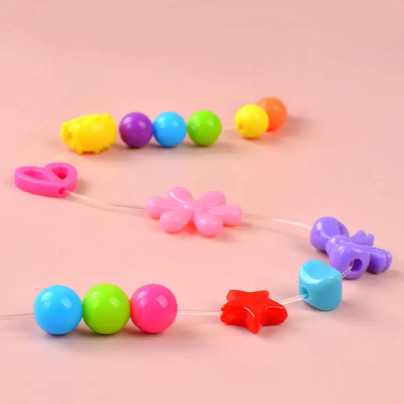 25 Grids Pink Many Shape Acrylic Beads For Jewelry Making Beaded Headband Box Set