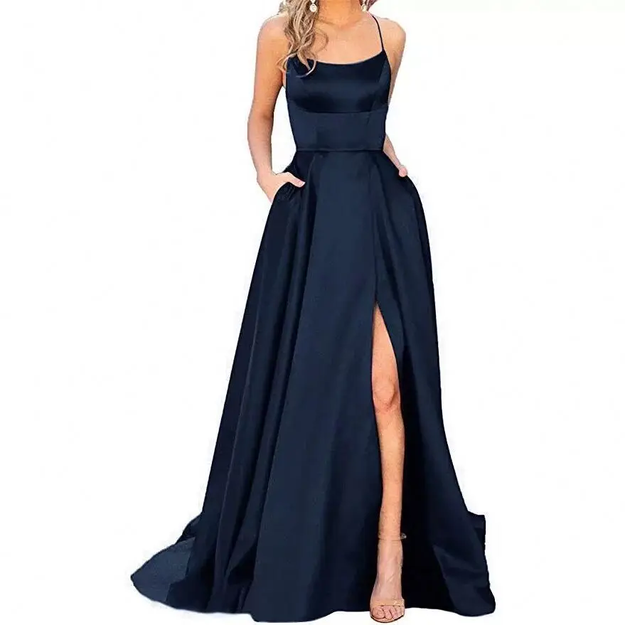 2023 Luxury Brand Clothing Long Formal Satin Dresses Women Maxi Dress For Ladies  Evening dresses