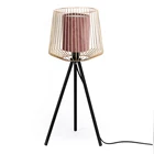 Lamp E27 Max 40W 220-240V 50Hz Velvet Table Tripod Lamp Metallic Table Lamp