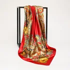 Designer Scarf New Designer Ladies Silk Scarf Digital Printing Women Square Custom Luxury Scarf For Girl