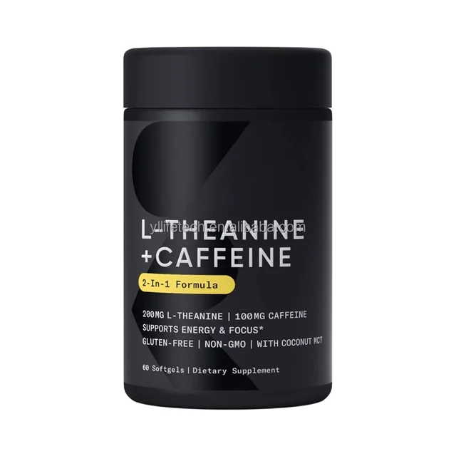 OEM L-Theanine Caffeine Softgels with MCT Oil Caffeine Supplement Vegan L-Theanine Softgels