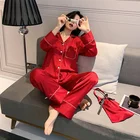 Women Women Sleepwear Supplier Satin Pajamas Women Long Sleeve Pyjamas