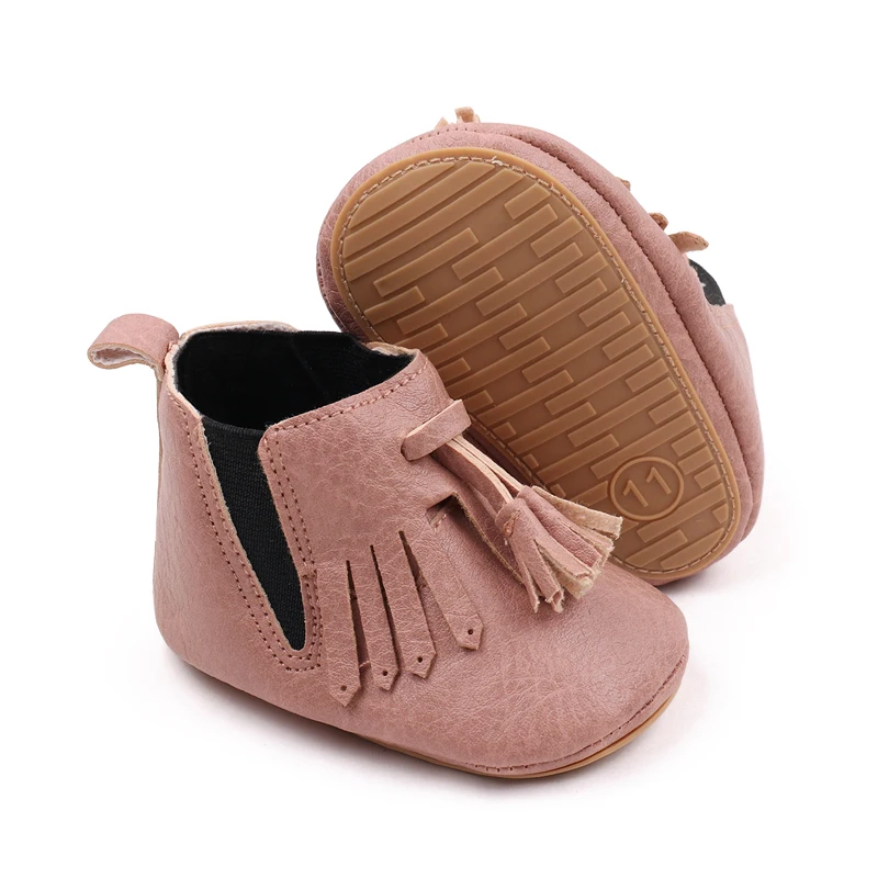 Baby Walking Shoes 0-1 Year Old Girls Soft Soles Soft PU Leather Tassel Infants Boots manufacture