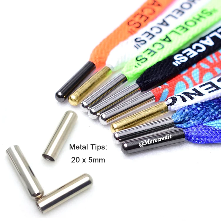 8 PCS NEW Round metal tips Shoelaces  MADE IN TAIWAN 