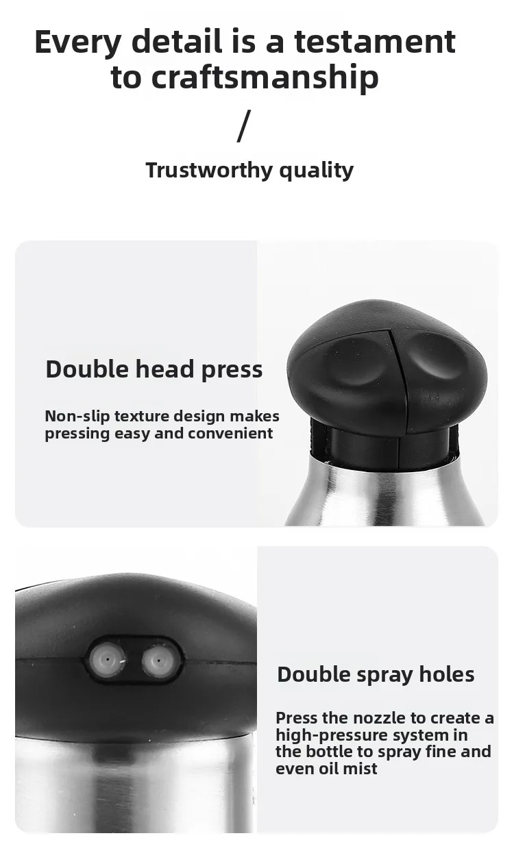 product creative 2 in 1 oil sprayer bottle stainless steel dual nozzle oil bottle olive oil vinegar dispenser for cooking bbq baking-6