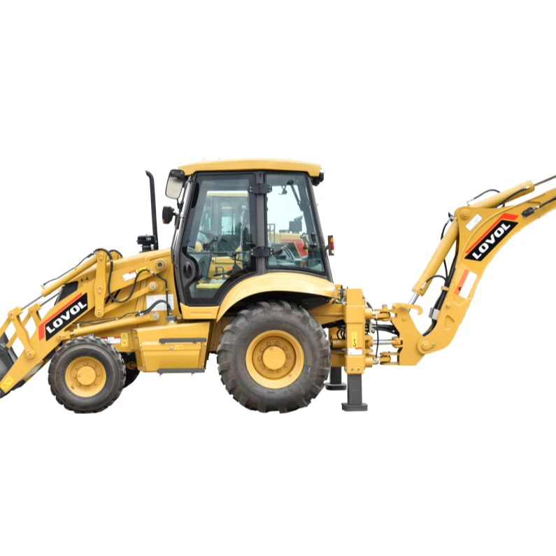 caterpillar job site machine backhoe clipart