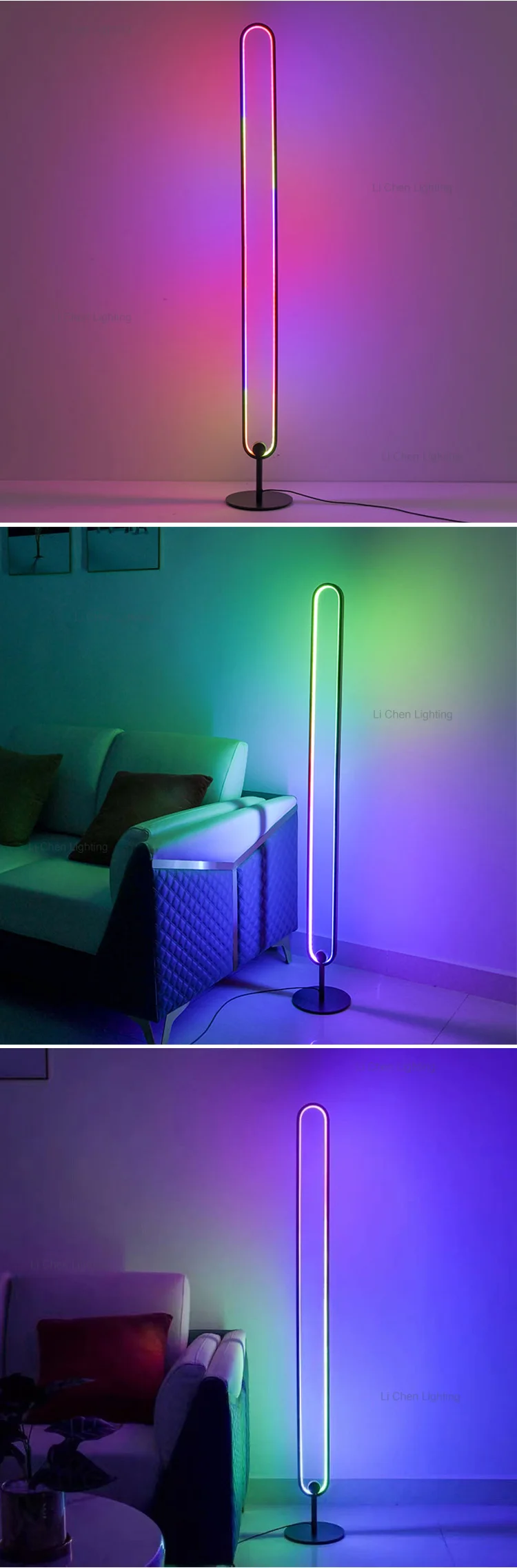 f0039 modern style indoor decoration home bedroom living room corner led rgb floor light-2