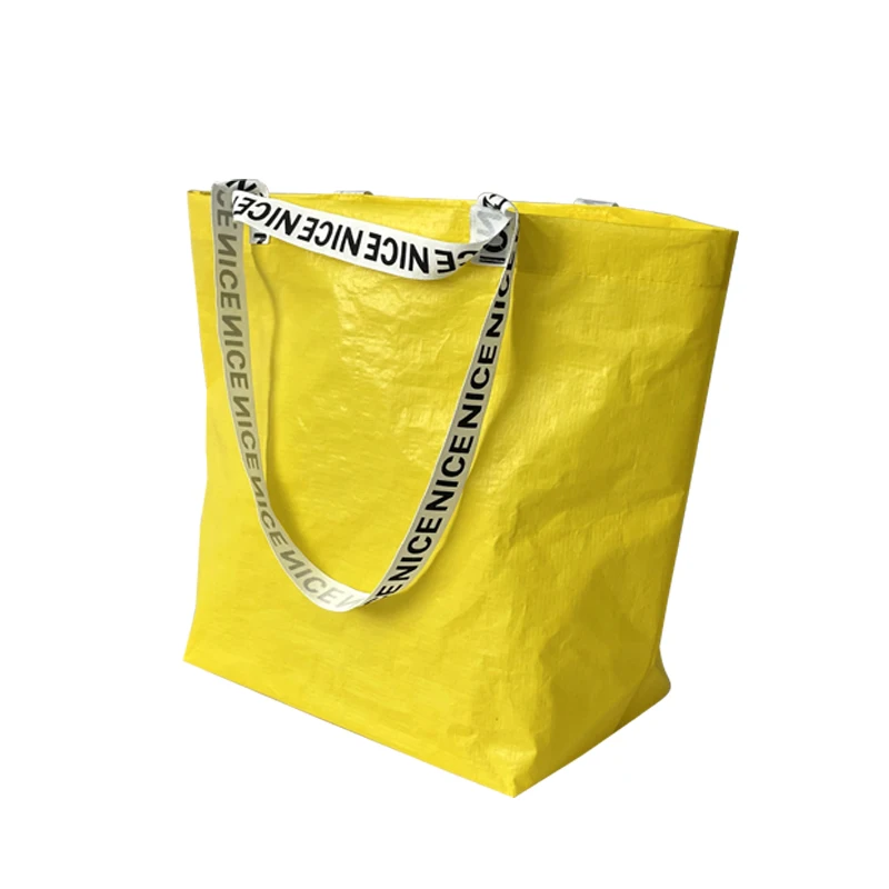 New Custom Large Fabric Shopping pp Lamination PE Woven Bag With Logos manufacture