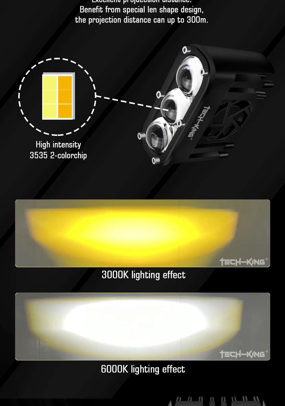 3 color DRL Spotlights 120W 9-80V Motorcycle Modified Bike Lighting Accessories Auxiliary Led Product Light Car grille lights