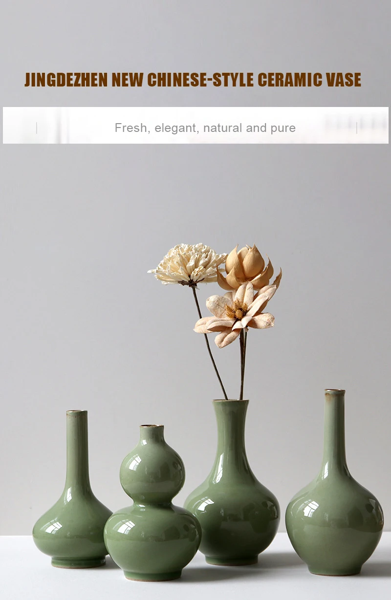 product wholesale longquan celadon vase en cramique modern decorative ceramic porcelain bud flower ceramic vases for home decor933-6