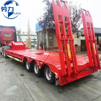 China hot sale laoli lowboy tractor trailer for excavator carrier heavy duty tipper trailer for sale