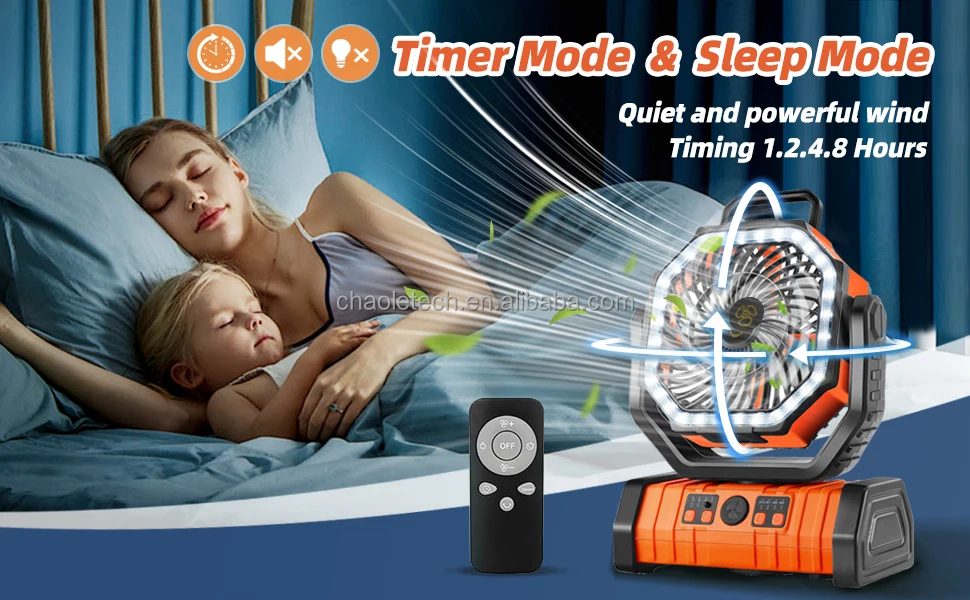 Table Fan, F6, Portable, USB, LED - detail 12