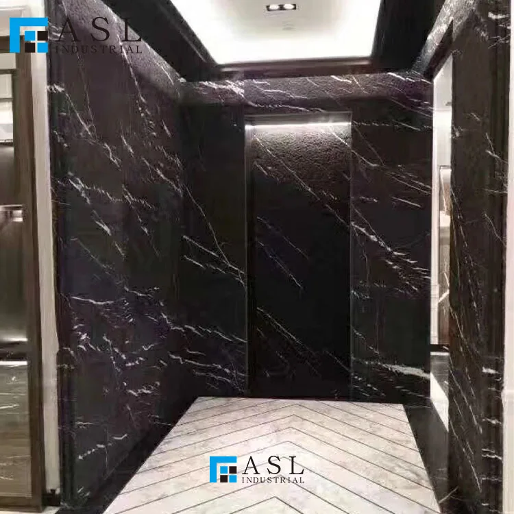 Polished natural white veins glossy black floor tiles design bathroom stone slab Chinese floor nero Margiua tiles and pure blac