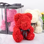 Wholesale LOW MOQ Styrofoma Foam Custom 25cm 40cm 70cm Valentine Gifts Flower Teddy Rose Bear With Gift Box