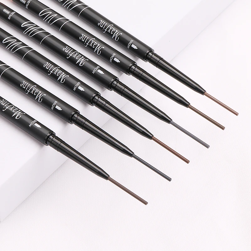 Super Thin Waterproof Brush Head Eyebrow Pencils New Arrival 1.5mm Double-head Six Colors 7 Working Days Lady's Eyebrow Makeup