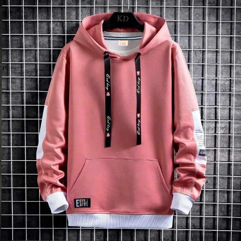 Men's Graphic Print Long Sleeve Drawstring Hoodie Pullover Sweatshirt