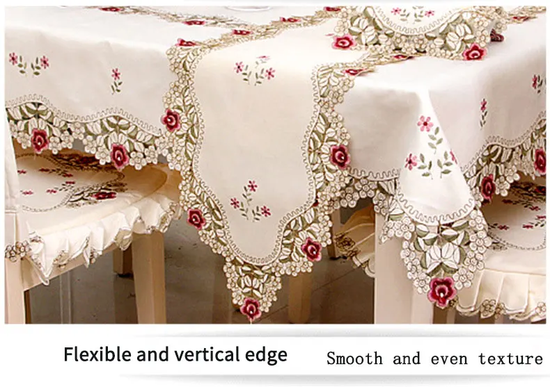 欧洲花园刺绣裁剪桌布茶几连衣裙布艺桌旗
