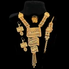 Set Dubai Arabic Muslim Jewelry Gold Plated Customized Islamic Jewelry Set For Women 4 Piece In 1