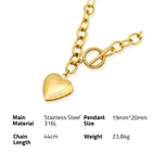 Gold Heart Pendant Gold Chris April Stainless Steel Gold Plated Glossy Heart Shape Locket Pendant Nekclace