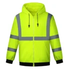 Safety Safety Shirts Men Drawstring Full Zip Fleece Logo Hi Vis Work Shirt Safety Clothing Custom Reflective Hoodies