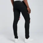 Jeans Black Jean For Fashion Custom Ripped Designer Denim Jeans Black Stretch Skinny Jean With Chain For Men