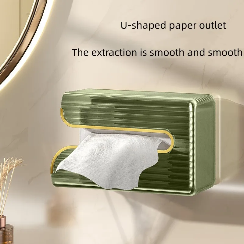 OWNSWING Living Room Tissue Box Wall-mounted PET Facial Tissue Face Towel Toilet Paper Storage Box