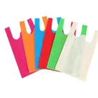 T-shirt China Factory Sale Non Woven Vest Bag High Quality W Cut Non Woven Bag Wholesale Biodegradable T-Shirt Bags
